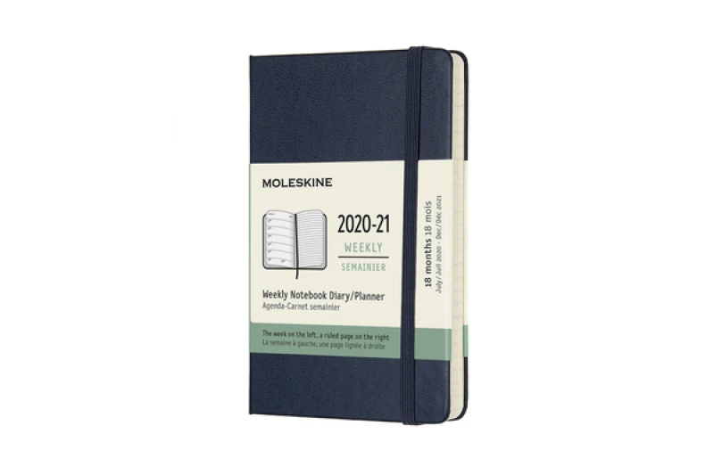 Moleskine 2021 18-Month Weekly Pocket Hardcover Diary: Sapphire Blue