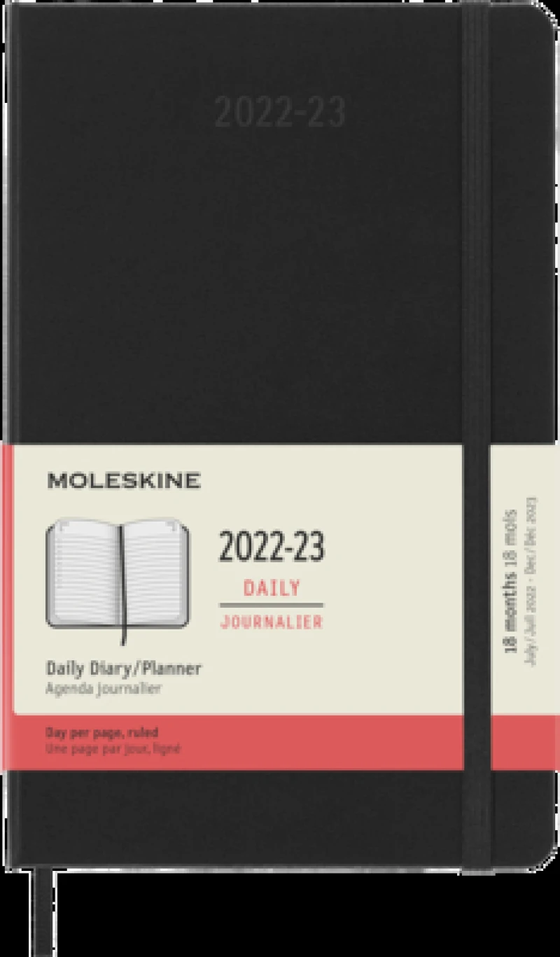 Moleskine 2023 Daily Planner, 18M, Large, Black, Hard Cover (5 x 8.25)