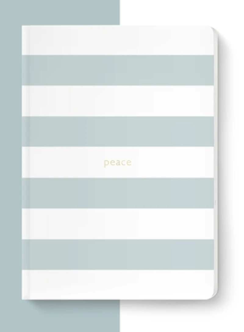 Spirit Stationery Striped A5 Notebook – Dusty Blue