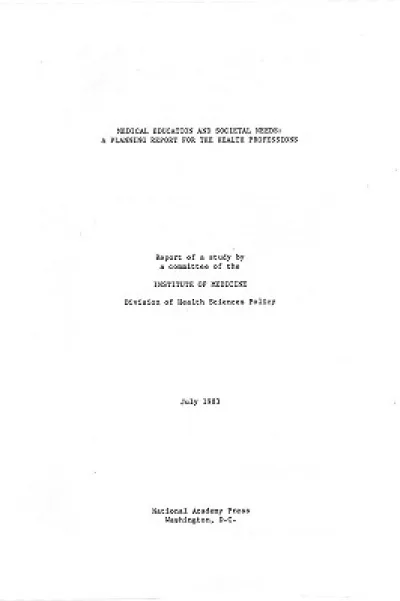 Medical Education and Societal Needs