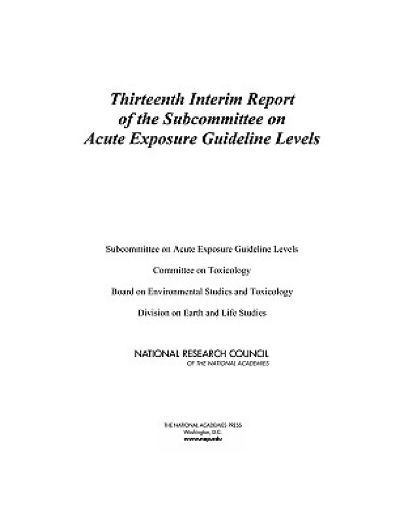 Thirteenth Interim Report of the Subcommittee on Acute Exposure Guideline Levels