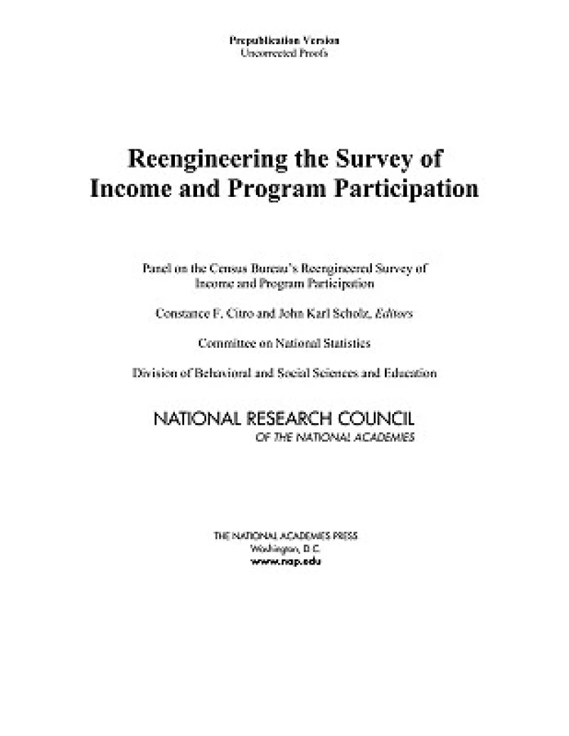 Reengineering the Survey of Income and Program Participation