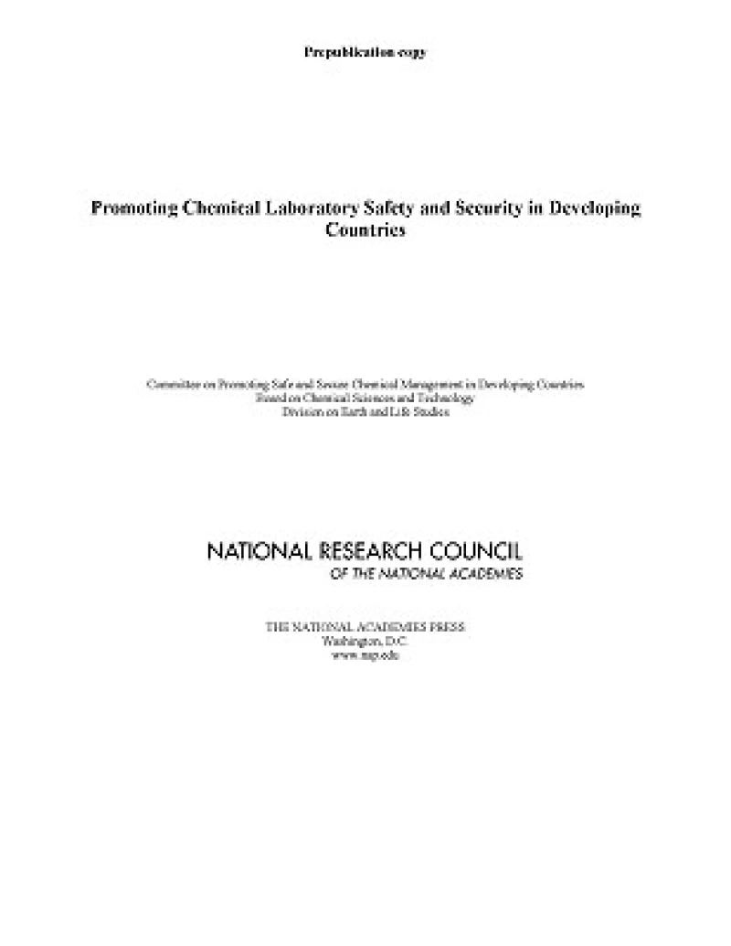 Promoting Chemical Laboratory Safety and Security in Developing Countries