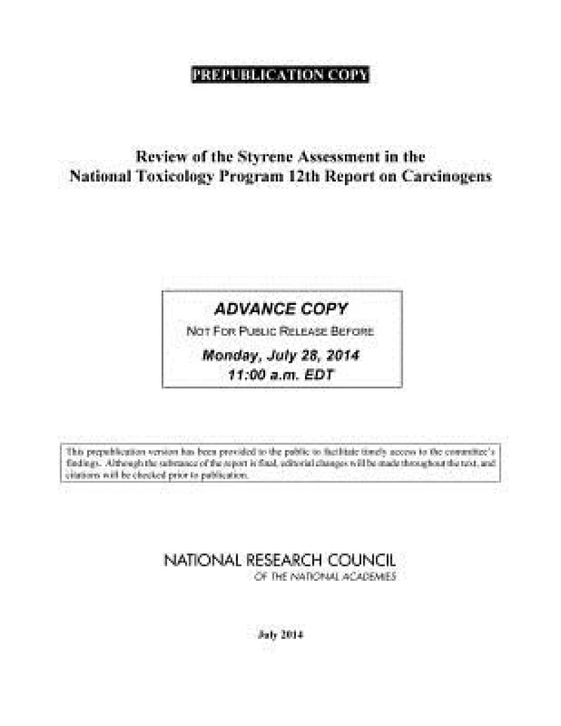 Review of the Styrene Assessment in the National Toxicology Program 12th Report on Carcinogens