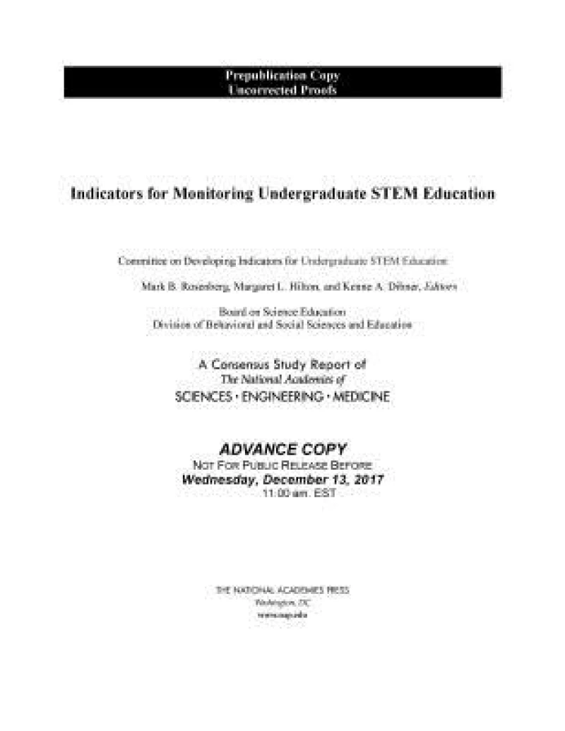 Indicators for Monitoring Undergraduate STEM Education