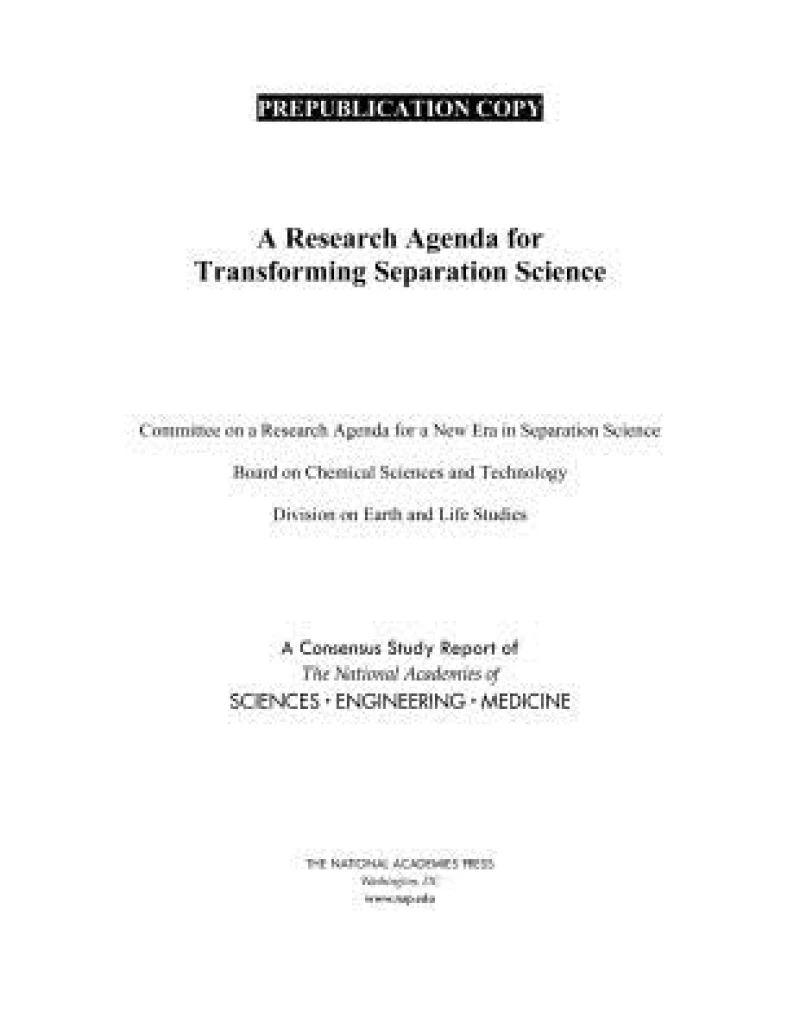 A Research Agenda for Transforming Separation Science
