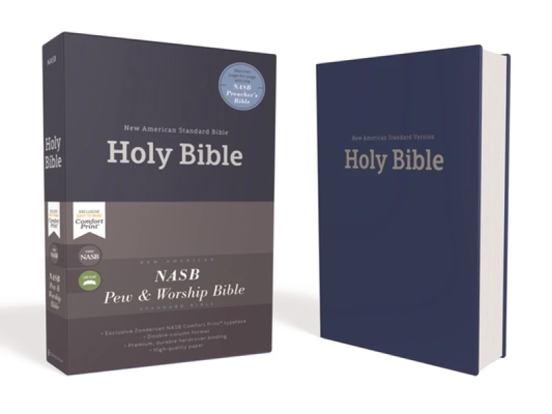 NASB, Church Bible (Pew Bible), Hardcover, Blue, 1995 Text, Comfort Print