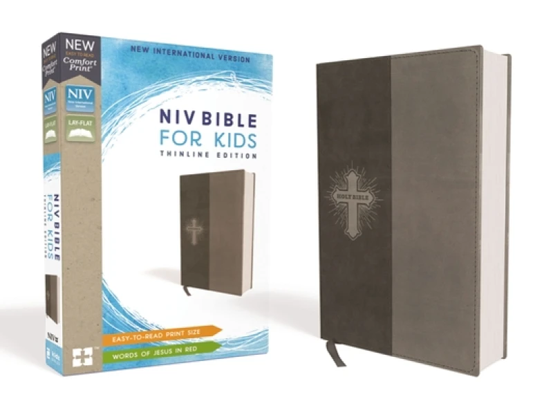 NIV, Bible for Kids, Leathersoft, Gray, Red Letter, Comfort Print