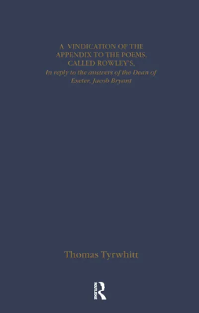 Thomas Chatterton: Early Sources and Responses