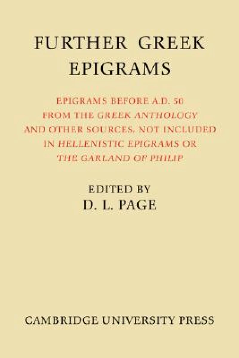 Further Greek Epigrams