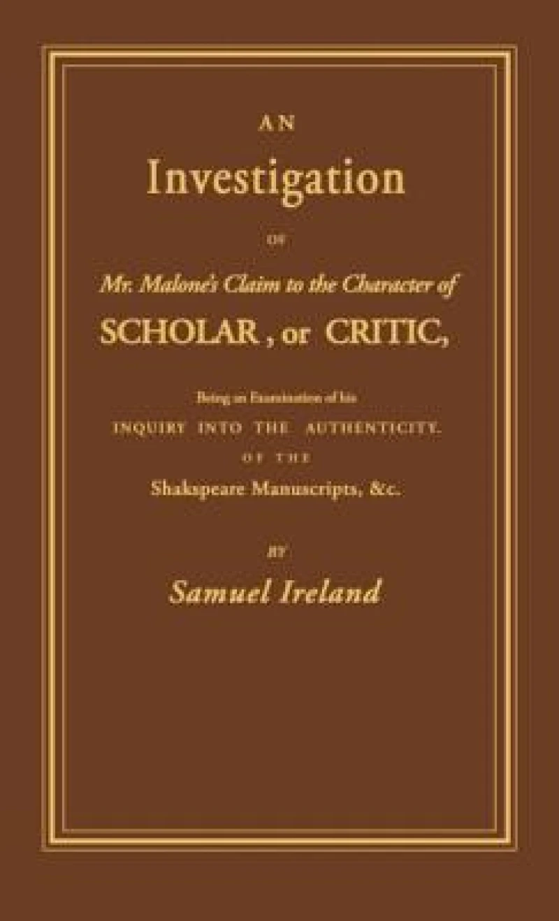 Investigation into Mr. Malone''s Claim to Charter of Scholar