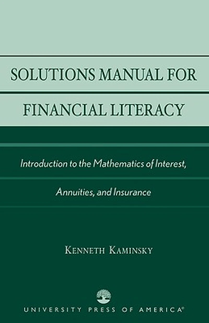 Solutions Manual for Financial Literacy