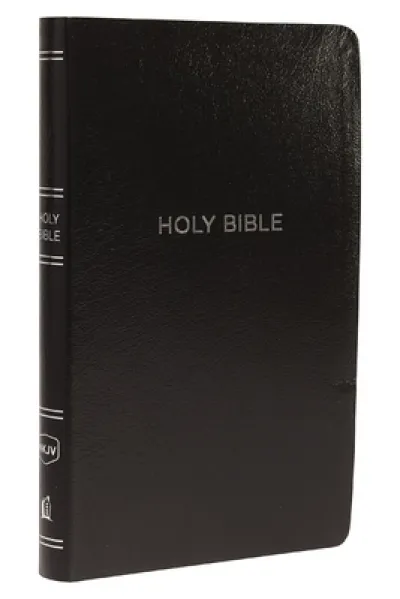 NKJV, Thinline Reference Bible, Leather-Look, Black, Red Letter, Comfort Print