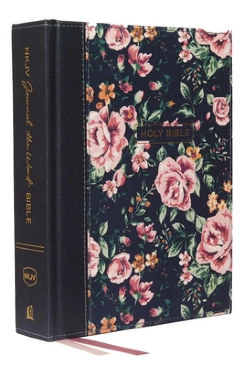NKJV, Journal the Word Bible: Reflect, Journal or Create Art Next to Your Favorite Verses (Cloth over Board, Blue Floral, Red Letter, Comfort Print)