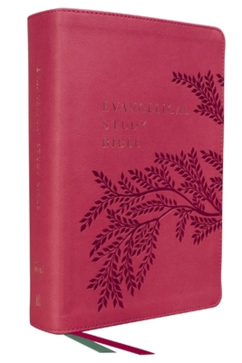 Evangelical Study Bible: Christ-centered. Faith-building. Mission-focused. (NKJV, Pink Leathersoft, Red Letter, Large Comfort Print)