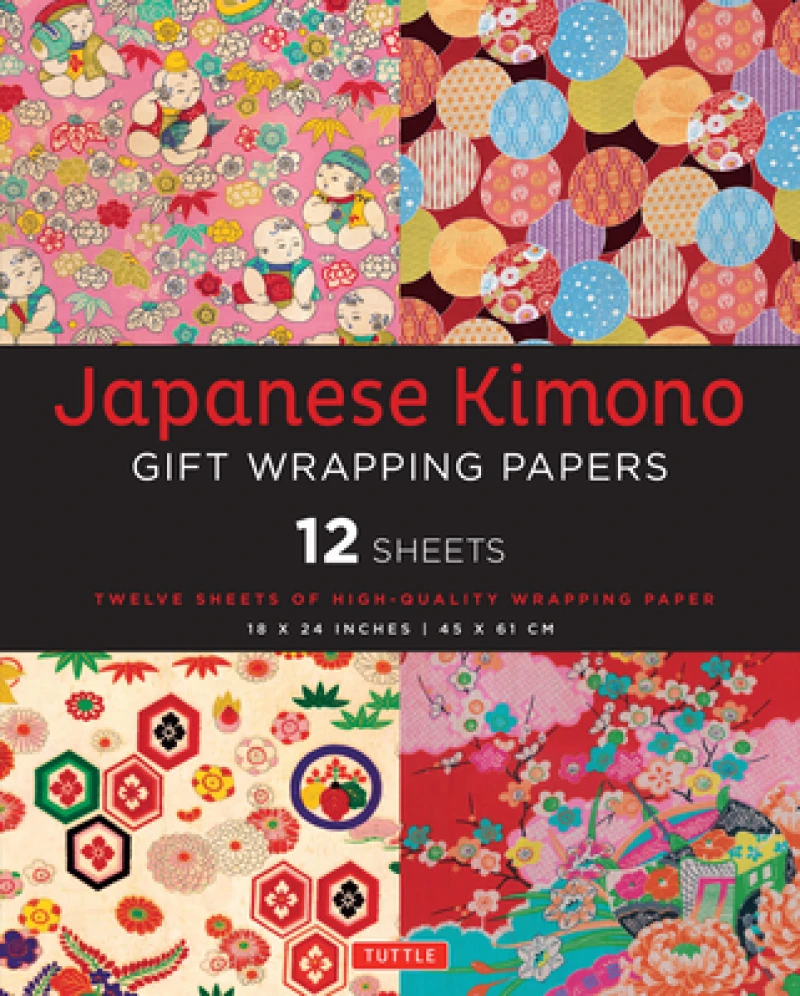 Japanese Kimono Gift Wrapping Papers - 12 Sheets