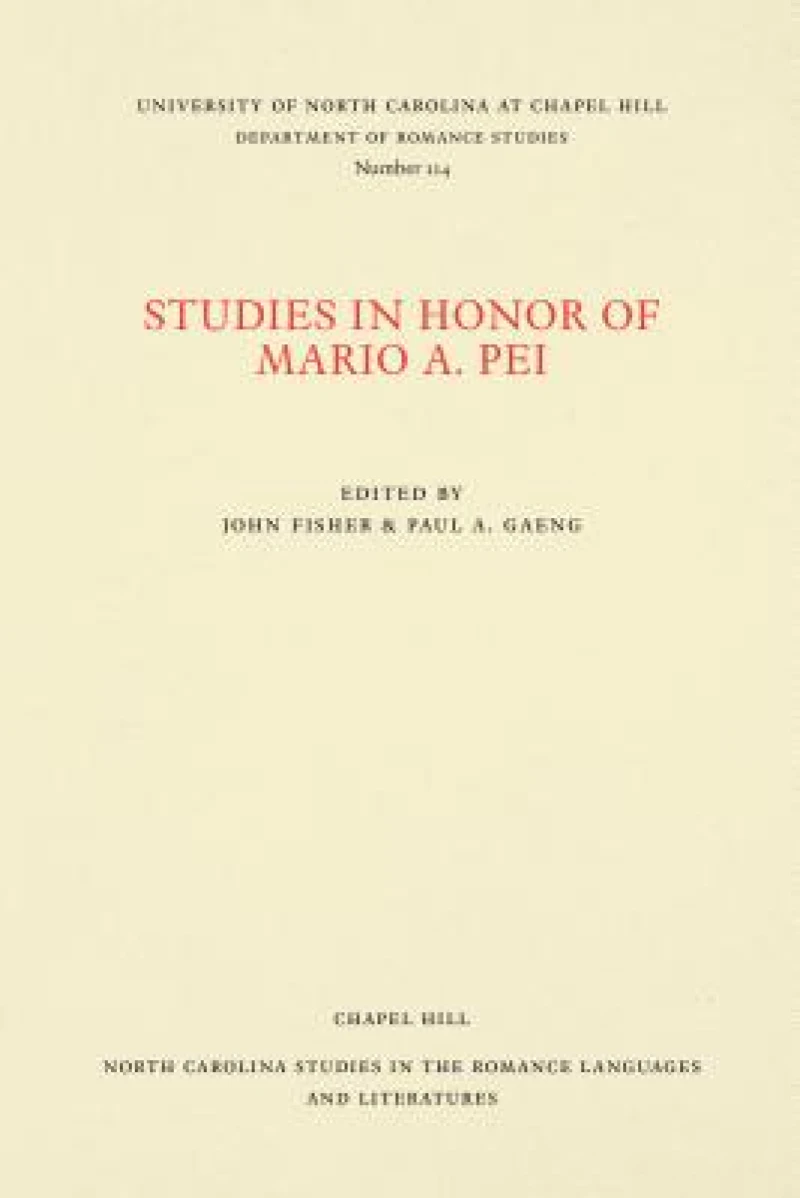 Studies in Honor of Mario a. Pei