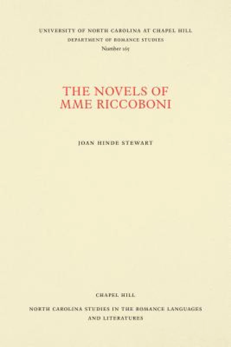 The Novels of Mme Riccoboni