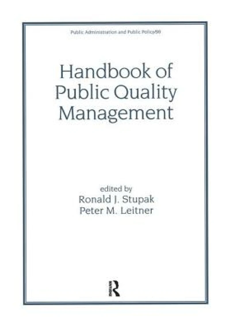 Handbook of Public Quality Management