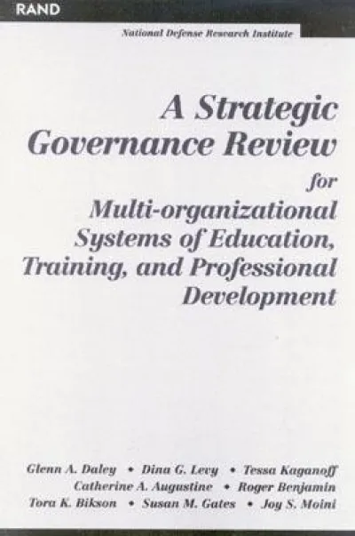 A Strategic Governance Review for Multi-organizational Systems of Education, Training and Professional Development