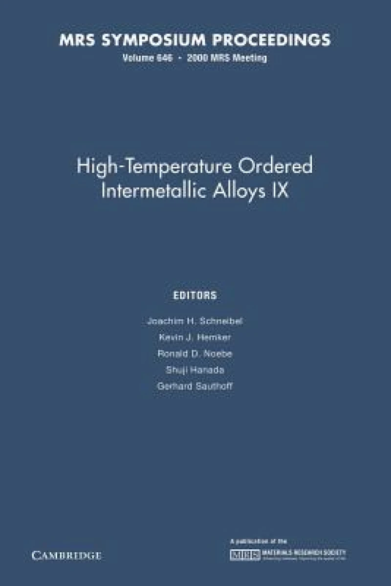 High-Temperature Ordered Intermetallic Alloys IX: Volume 646