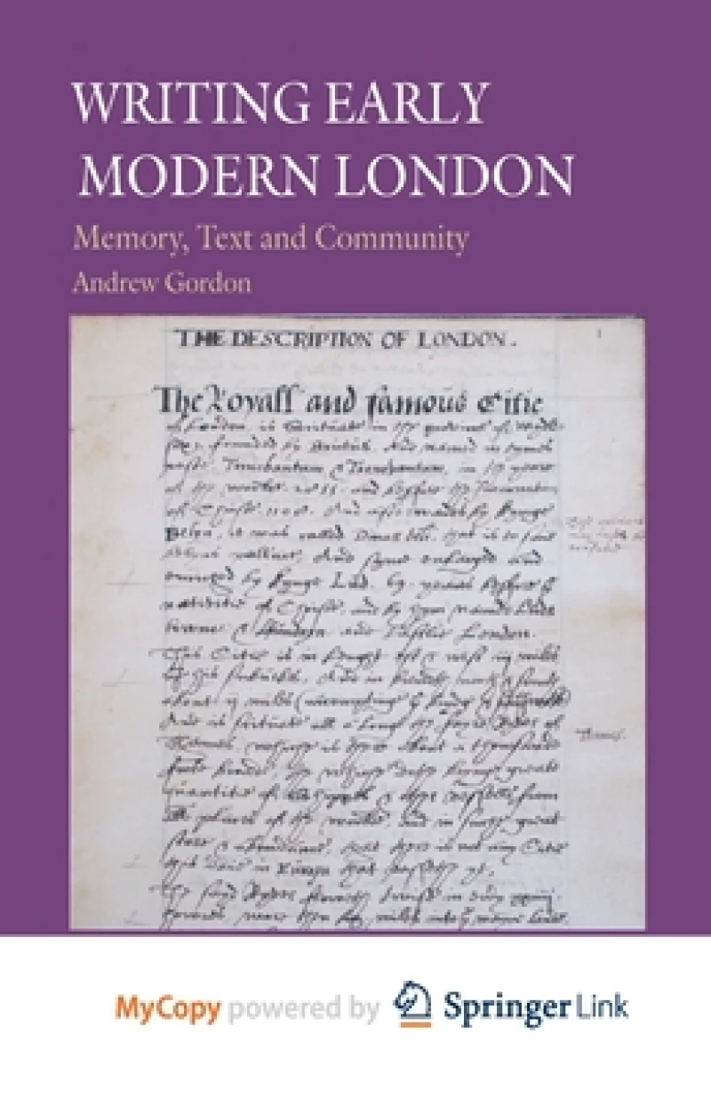 Writing Early Modern London
