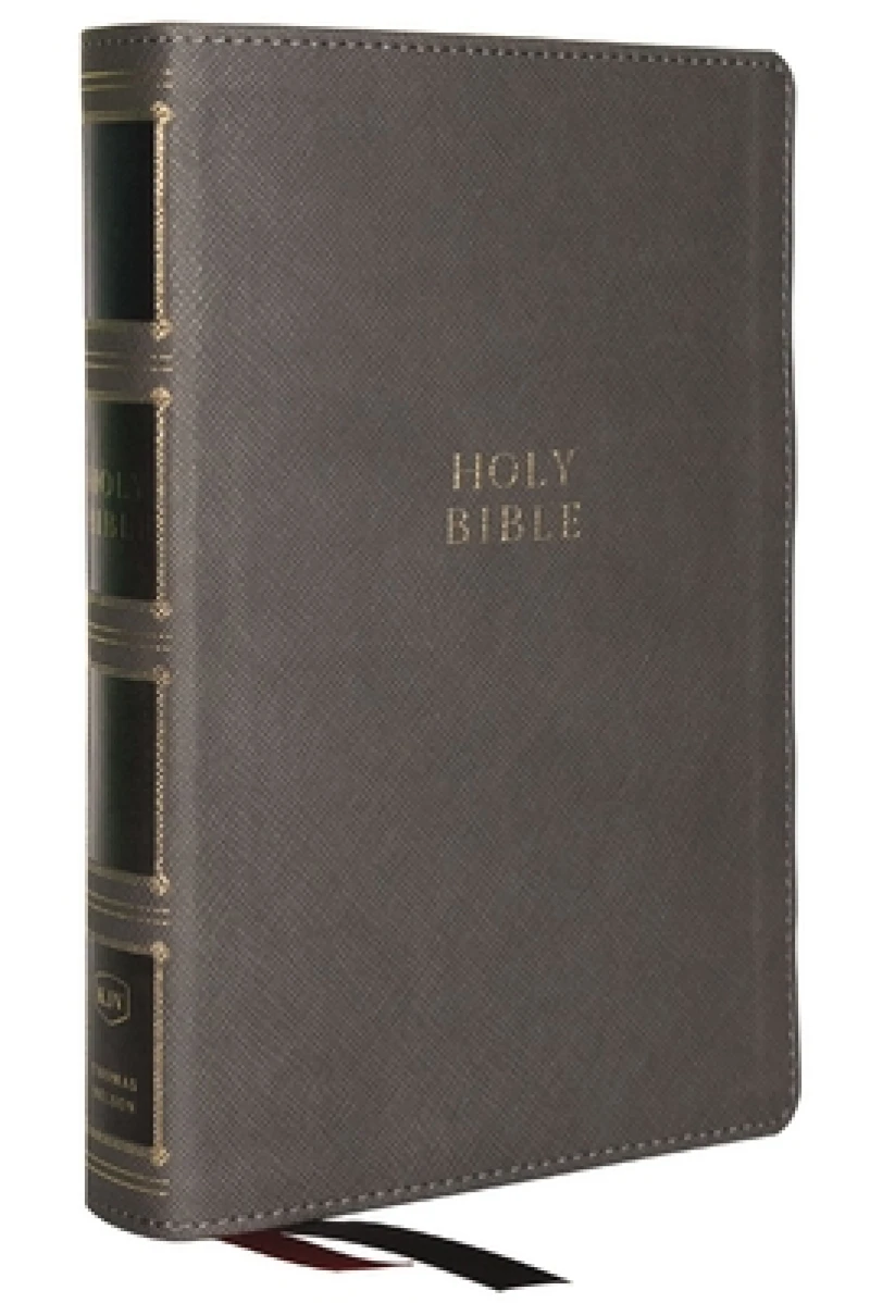 KJV Holy Bible: Compact Bible with 43,000 Center-Column Cross References, Gray Leathersoft, Red Letter, Comfort Print (Thumb Indexing): King James Version