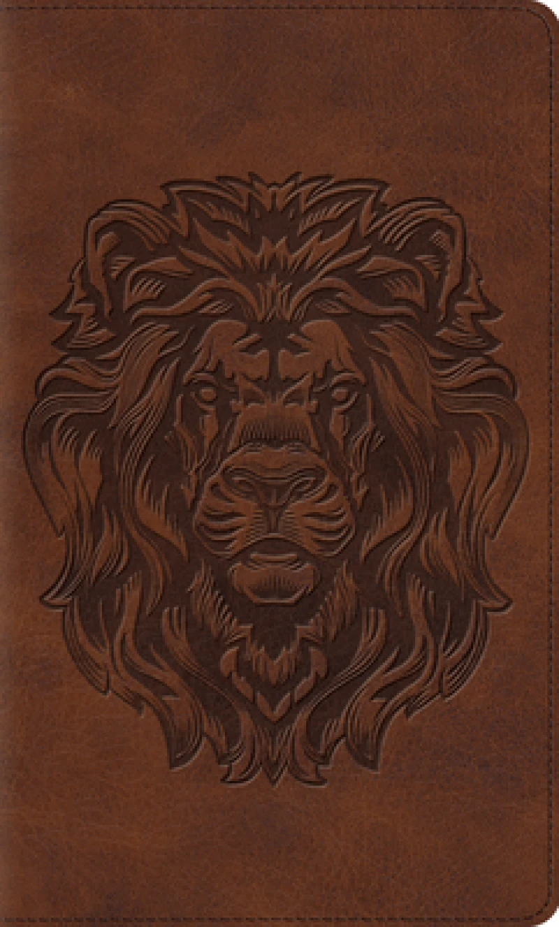 ESV Thinline Bible, Red Letter (TruTone, Brown, Royal Lion Design)
