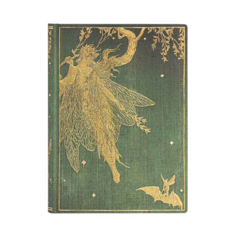 Olive Fairy Midi Lined Hardcover Journal (Elastic Band Closure)