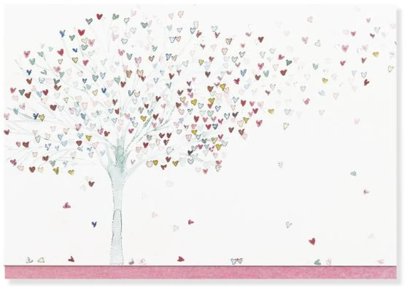 NOTE CARD TREE OF HEARTS