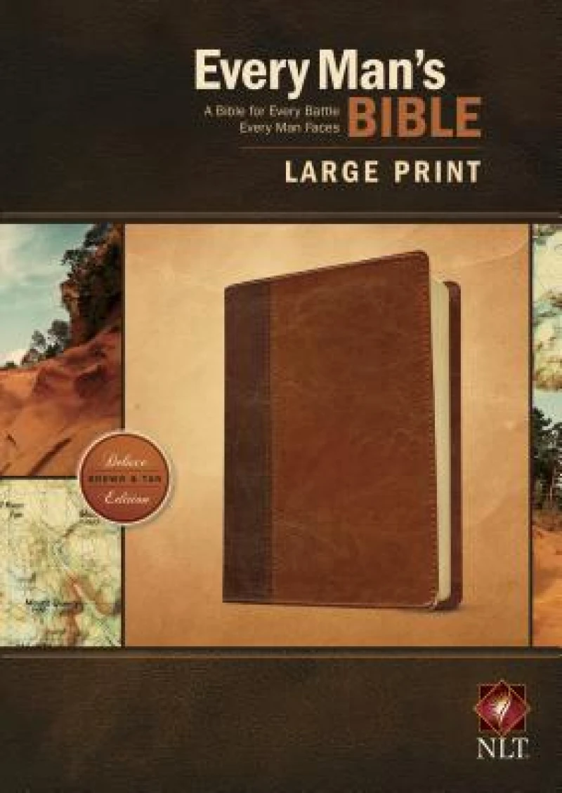 Every Man''s Bible NLT, Large Print, TuTone (LeatherLike, Brown/Tan)
