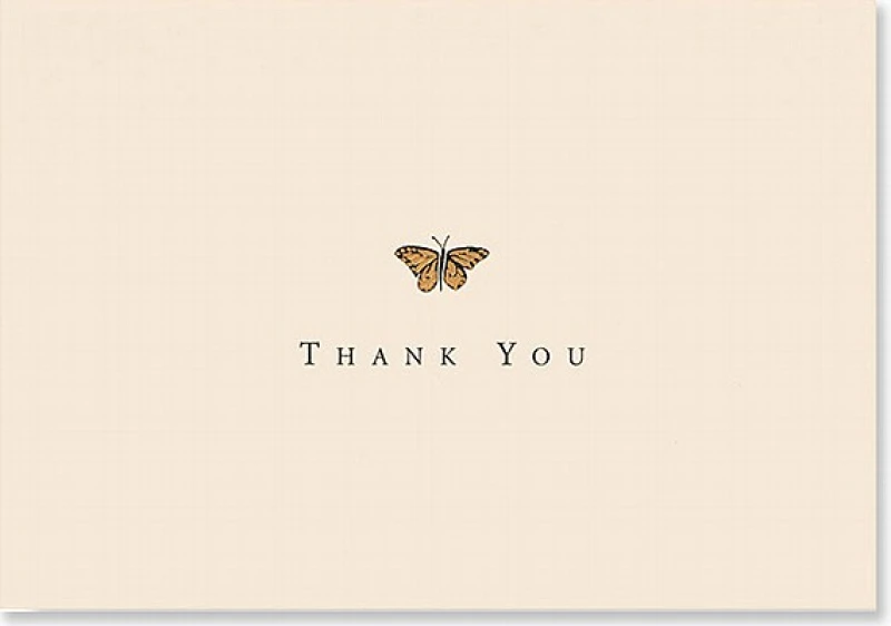 Thank You Notes Gold Butterfly