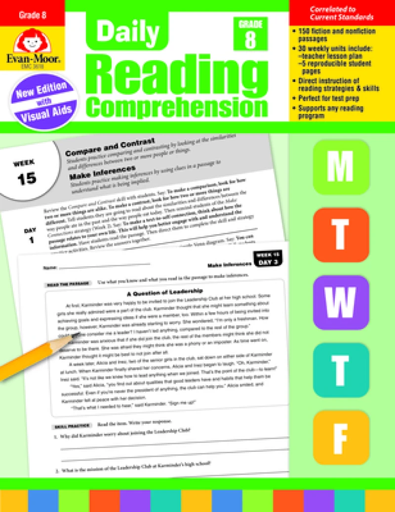 Daily Reading Comprehension, Grade 8