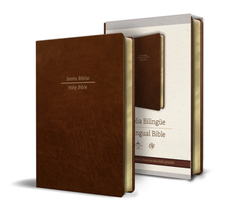 Biblia Bilingüe Reina Valera 1960/ESV Tamaño grande piel marrón / Bilingual Bible RVR60/English Standard Large Size Large Print Leather