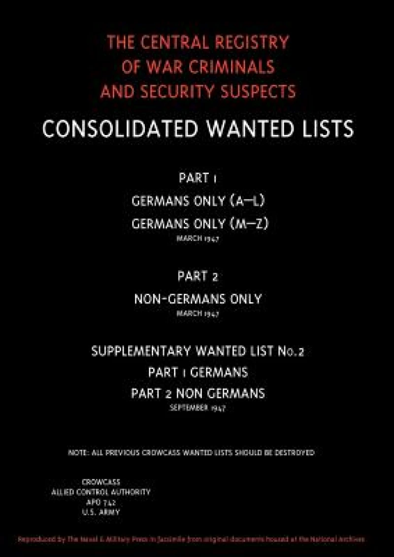 CROWCASS, Central Registry of War Criminals and Security Suspects