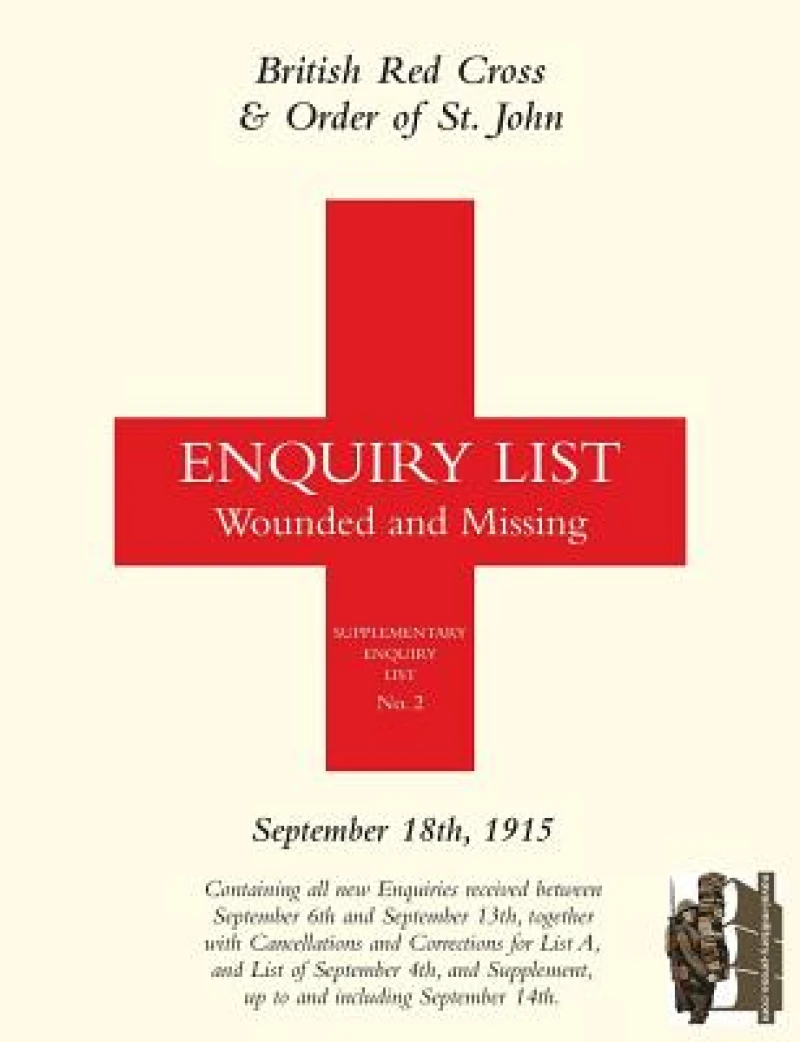 British Red Cross and Order of St John Enquiry List for Wounded and Missing