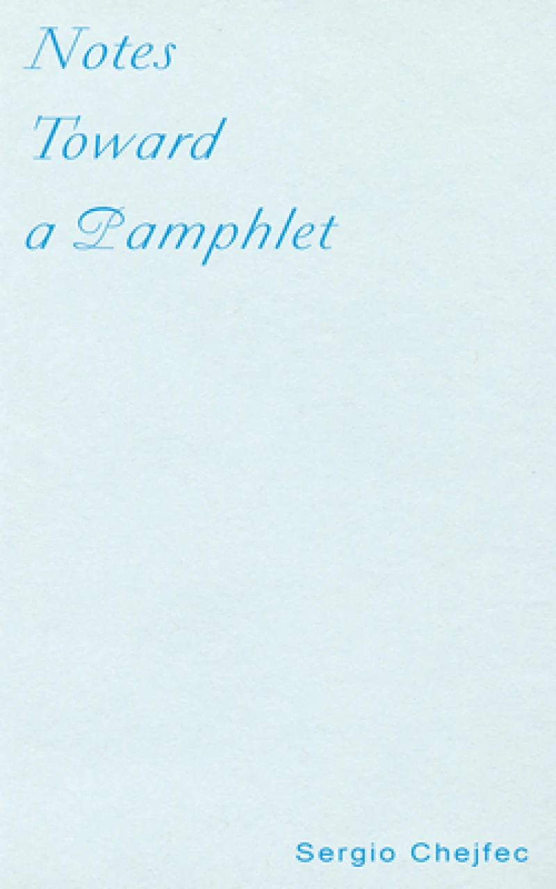 Notes Toward a Pamphlet