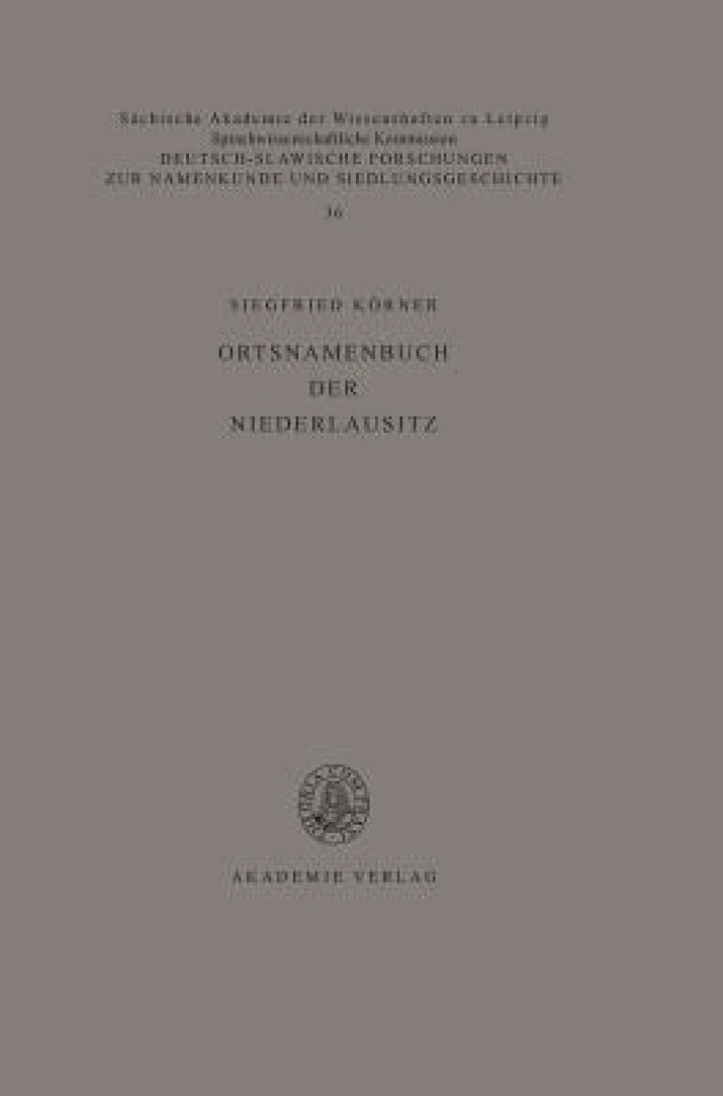 Ortsnamenbuch der Niederlausitz