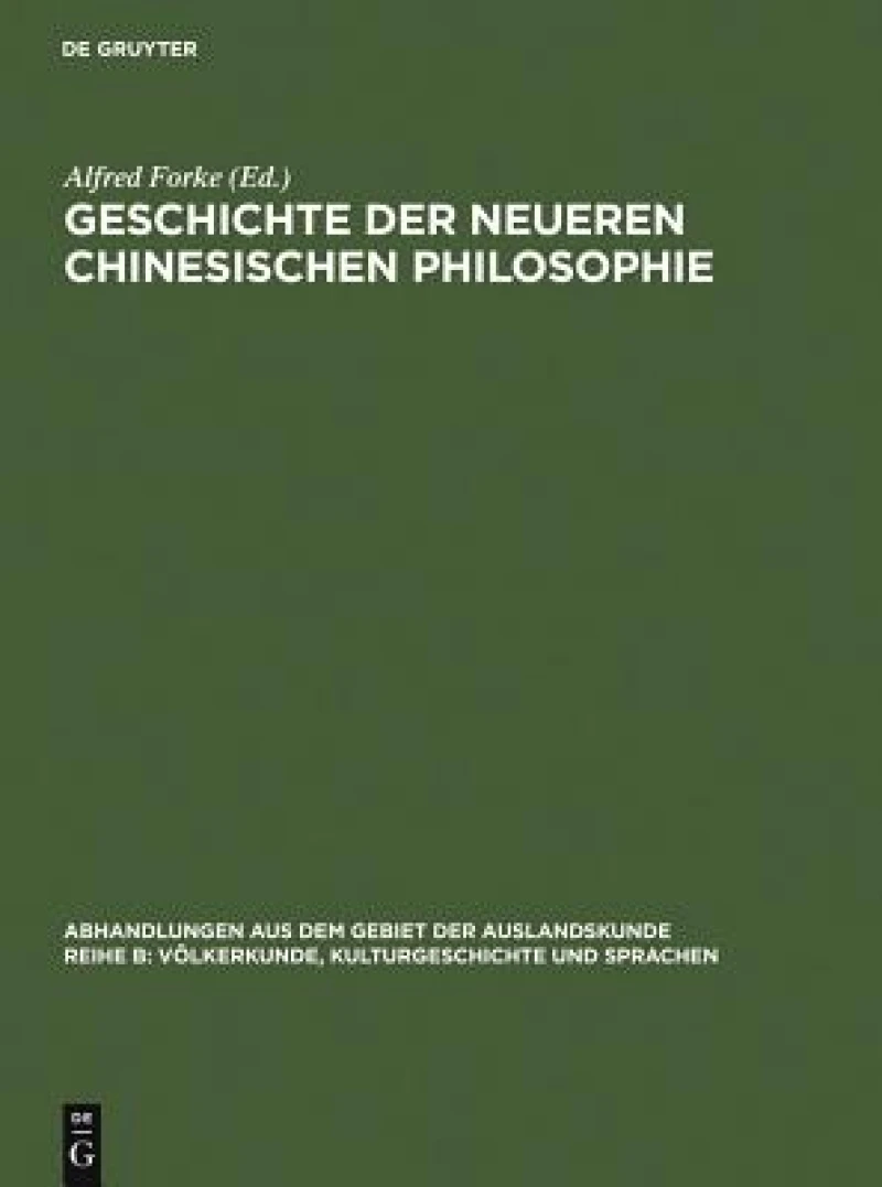Geschichte der neueren chinesischen Philosophie