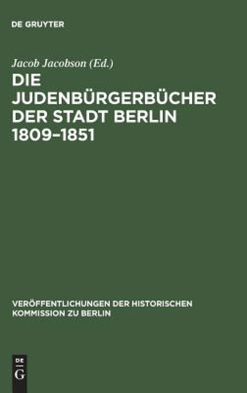 Judenbürgerbücher der Stadt Berlin 1809–1851