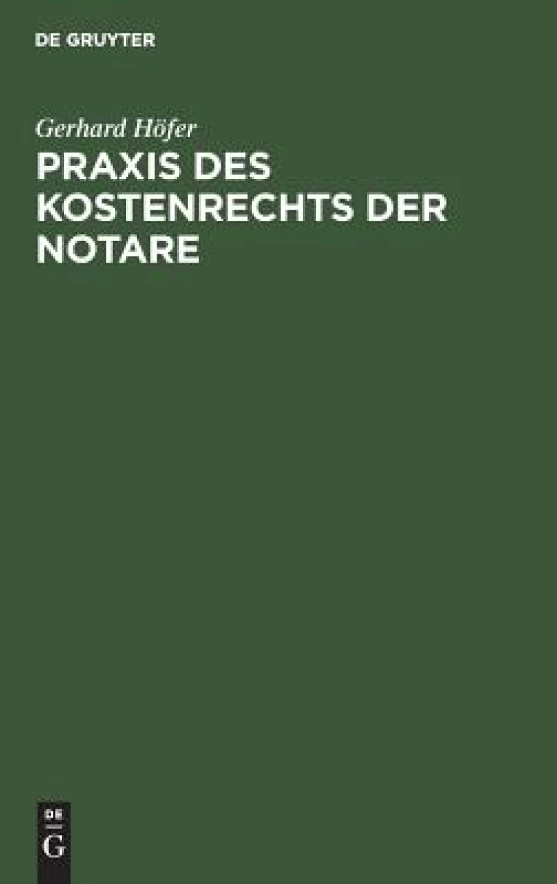 Praxis Des Kostenrechts Der Notare