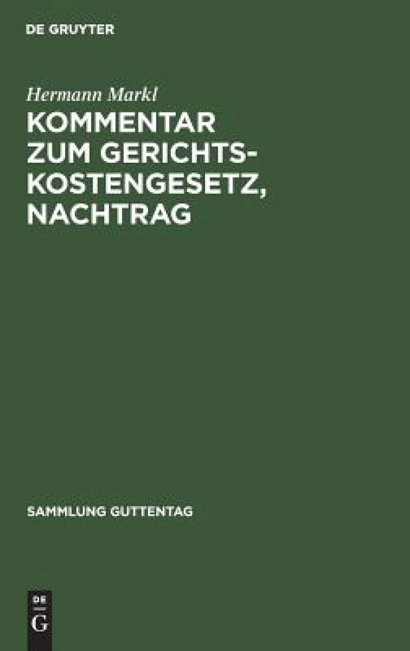 Kommentar zum Gerichtskostengesetz, Nachtrag