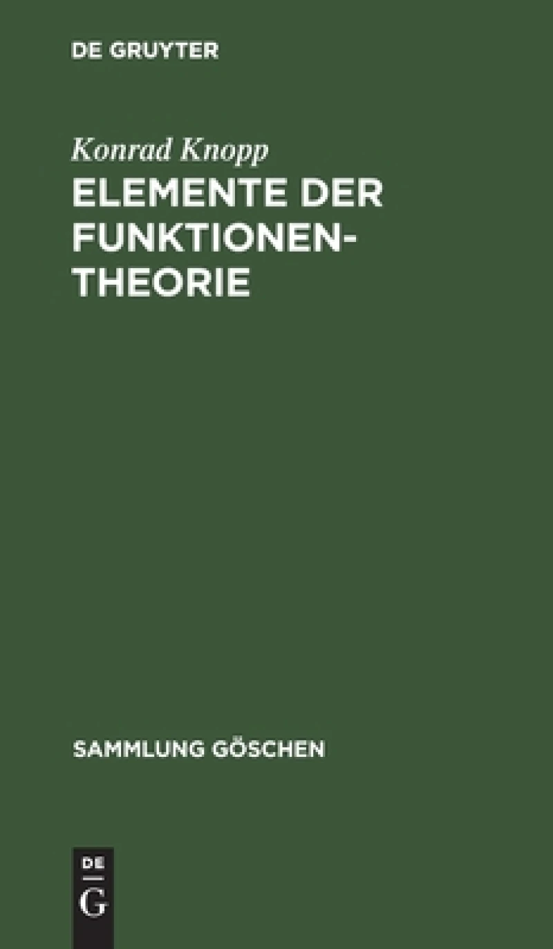 Elemente Der Funktionentheorie