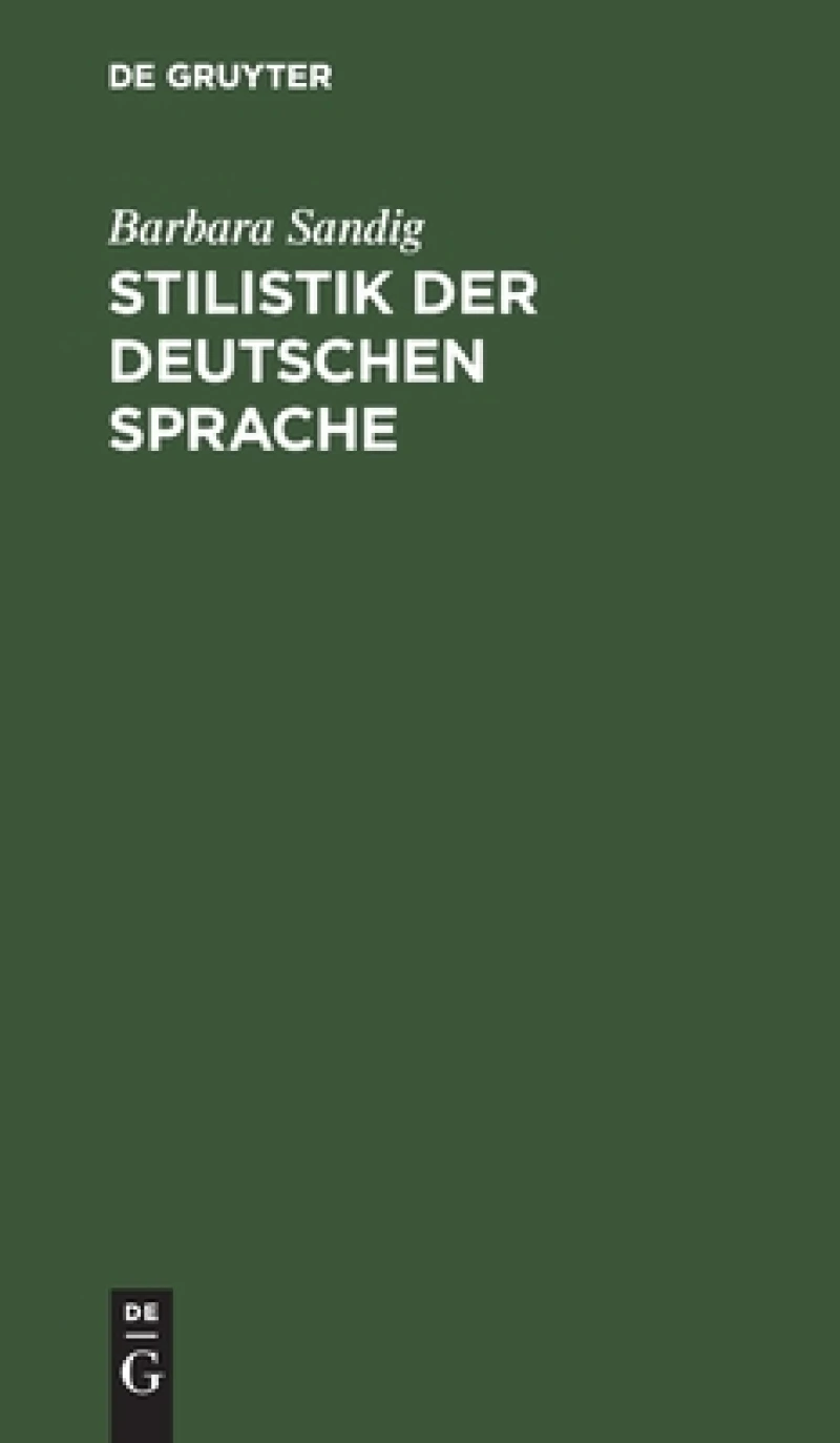 Stilistik Der Deutschen Sprache