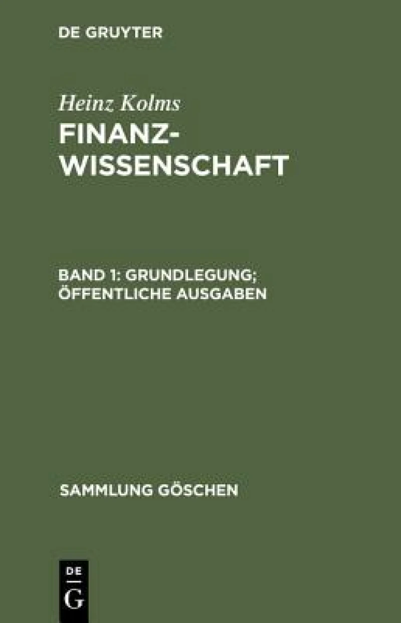Grundlegung. Öffentliche Ausgaben