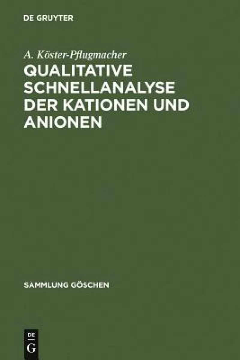 Qualitative Schnellanalyse Der Kationen Und Anionen