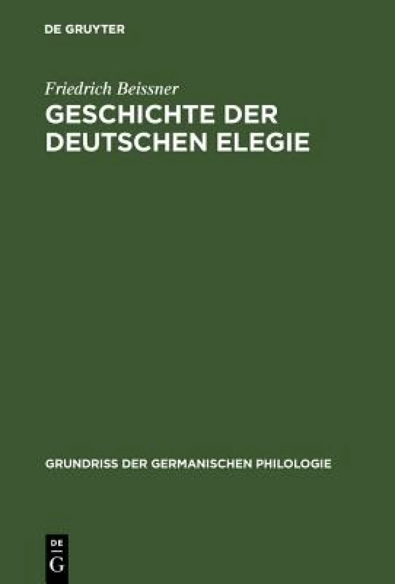 Geschichte der deutschen Elegie