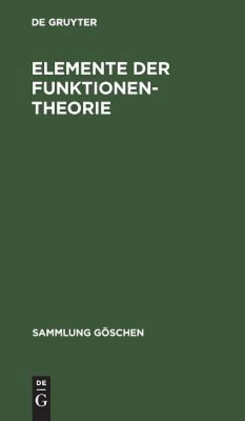 Elemente Der Funktionentheorie