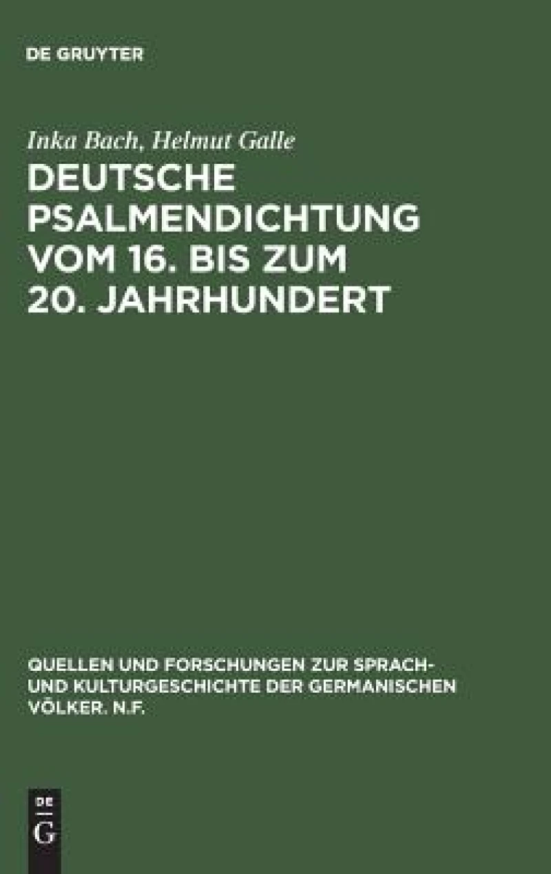 Deutsche Psalmendichtung vom 16. bis zum 20. Jahrhundert