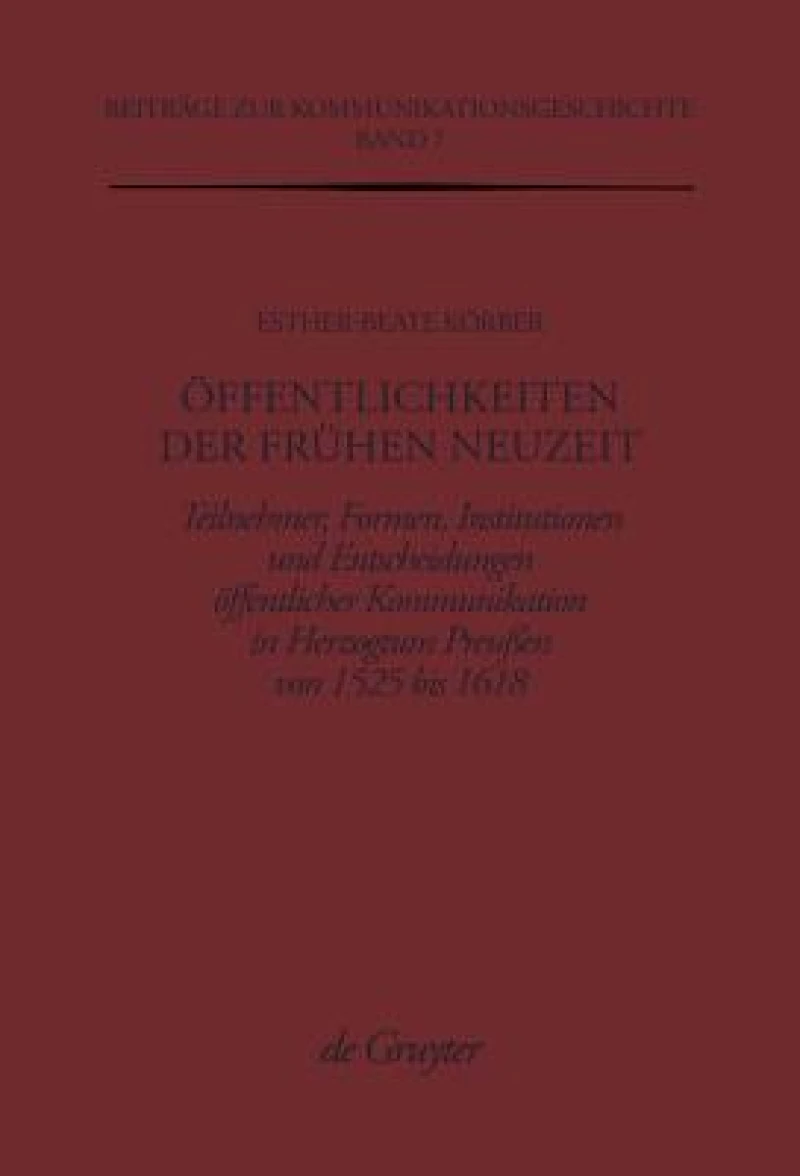 Öffentlichkeiten Der Frühen Neuzeit